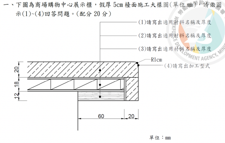 111室內裝修工程管理證照術科考題詳解